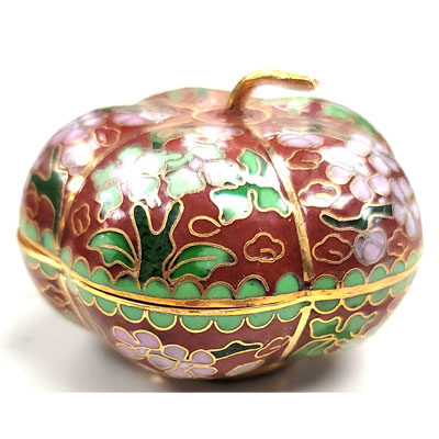 CLOISONNE BOX12 2"X1.75" RUST RED